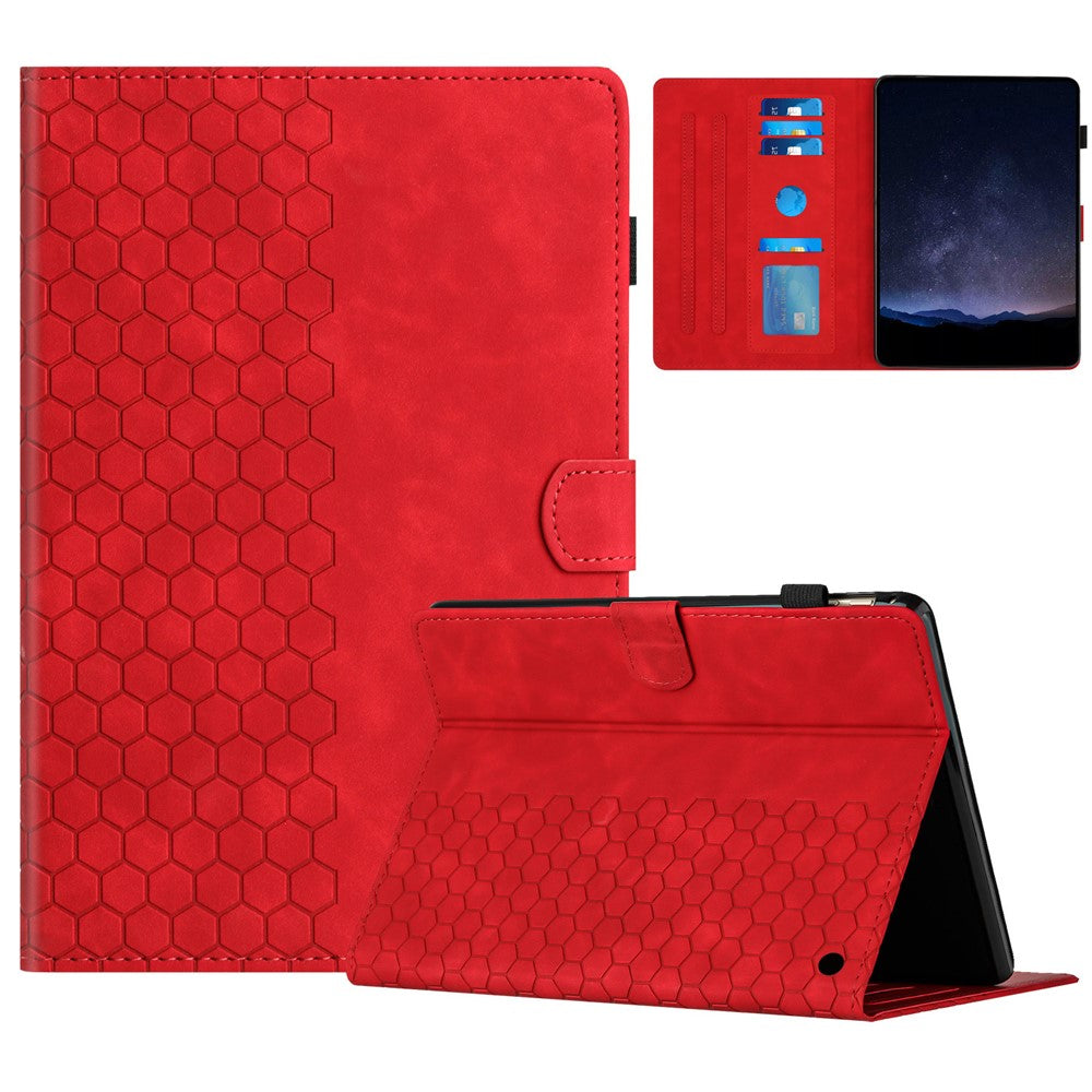 For Amazon Fire HD 10 (2021)  /  HD 10 Plus (2021) Case Honeycomb Printed Leather Tablet Cover with Card Slot