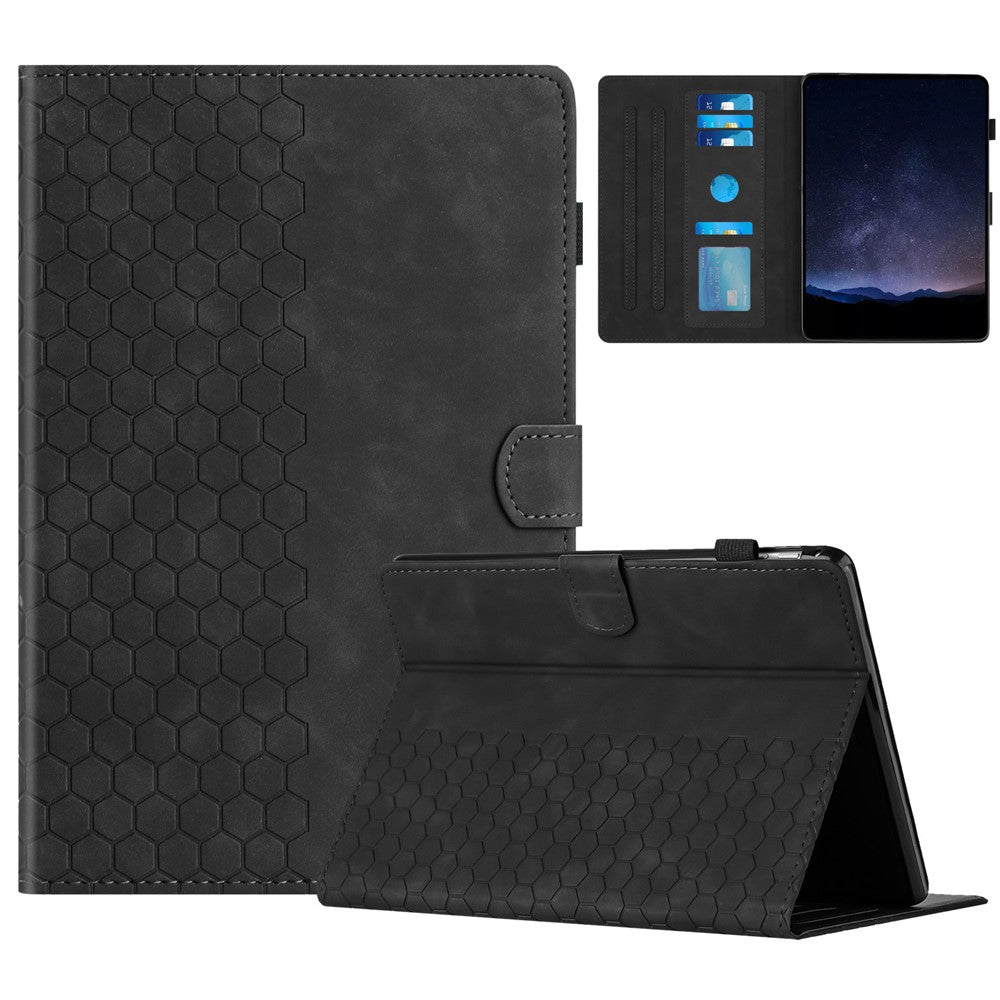 For Amazon Kindle Paperwhite 4 (2018)  /  3 (2015)  /  2 (2015)  /  1 (2015) Case Honeycomb Printed Leather Tablet Cover with Card Slot