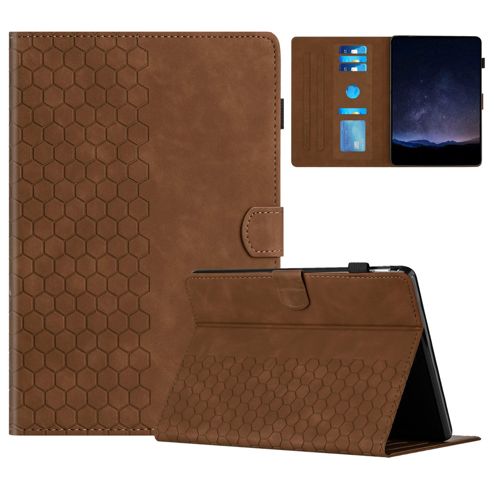 For Amazon Kindle Paperwhite 4 (2018)  /  3 (2015)  /  2 (2015)  /  1 (2015) Case Honeycomb Printed Leather Tablet Cover with Card Slot
