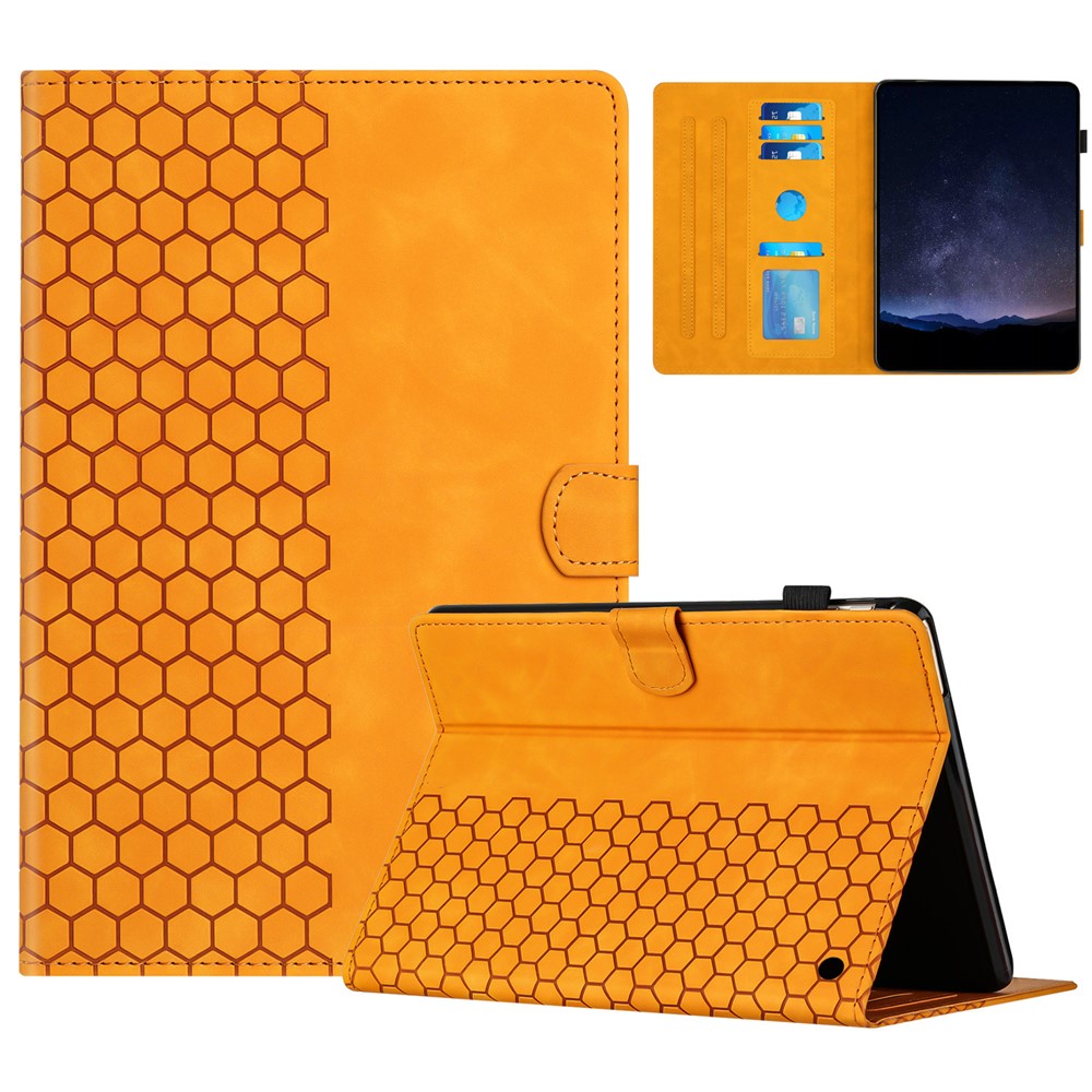 For Amazon Fire HD 8 (2022)  /  (2020) Case Honeycomb Printed Leather Tablet Cover with Card Slot