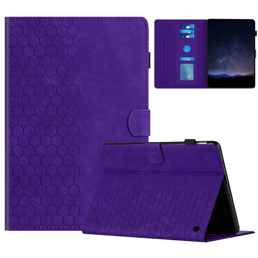 For Amazon Fire HD 8 (2022)  /  (2020) Case Honeycomb Printed Leather Tablet Cover with Card Slot