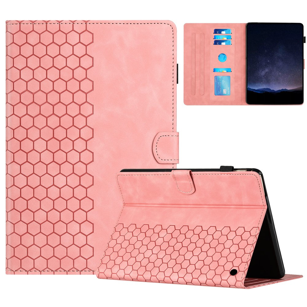 For Amazon Fire HD 8 (2022)  /  (2020) Case Honeycomb Printed Leather Tablet Cover with Card Slot