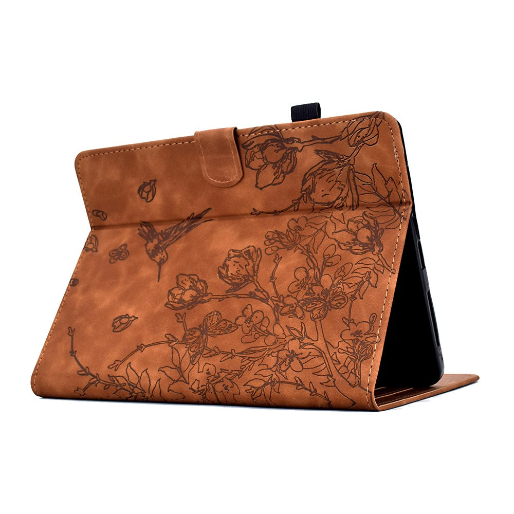 For Amazon Kindle Paperwhite (2021) 6.8 inch Case Flower Bird Imprinted Card Holder Leather Cover