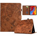 For Amazon Fire 7 (2022) Case Flower Bird Imprinted Card Holder Leather Tablet Cover