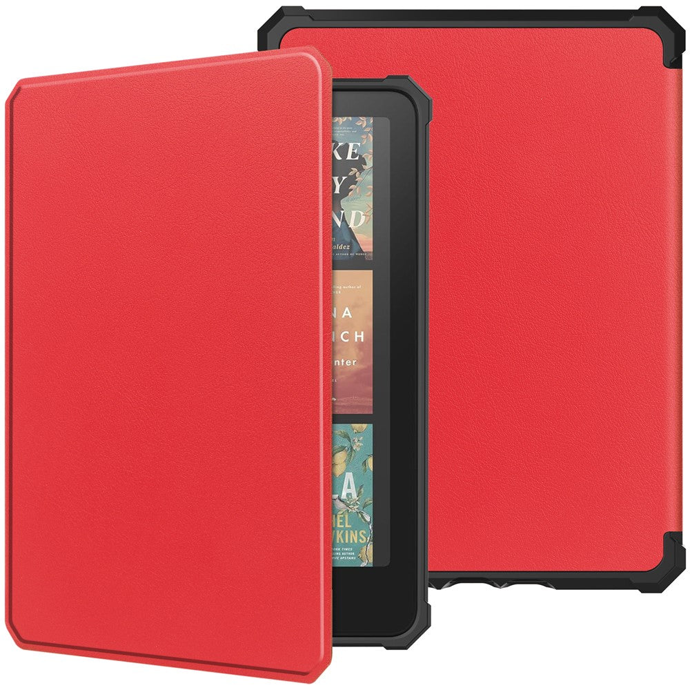 For Amazon Kindle Paperwhite (2024) / Kindle Colorsoft Case PU Leather + TPU E-Reader Cover Auto Wake  /  Sleep
