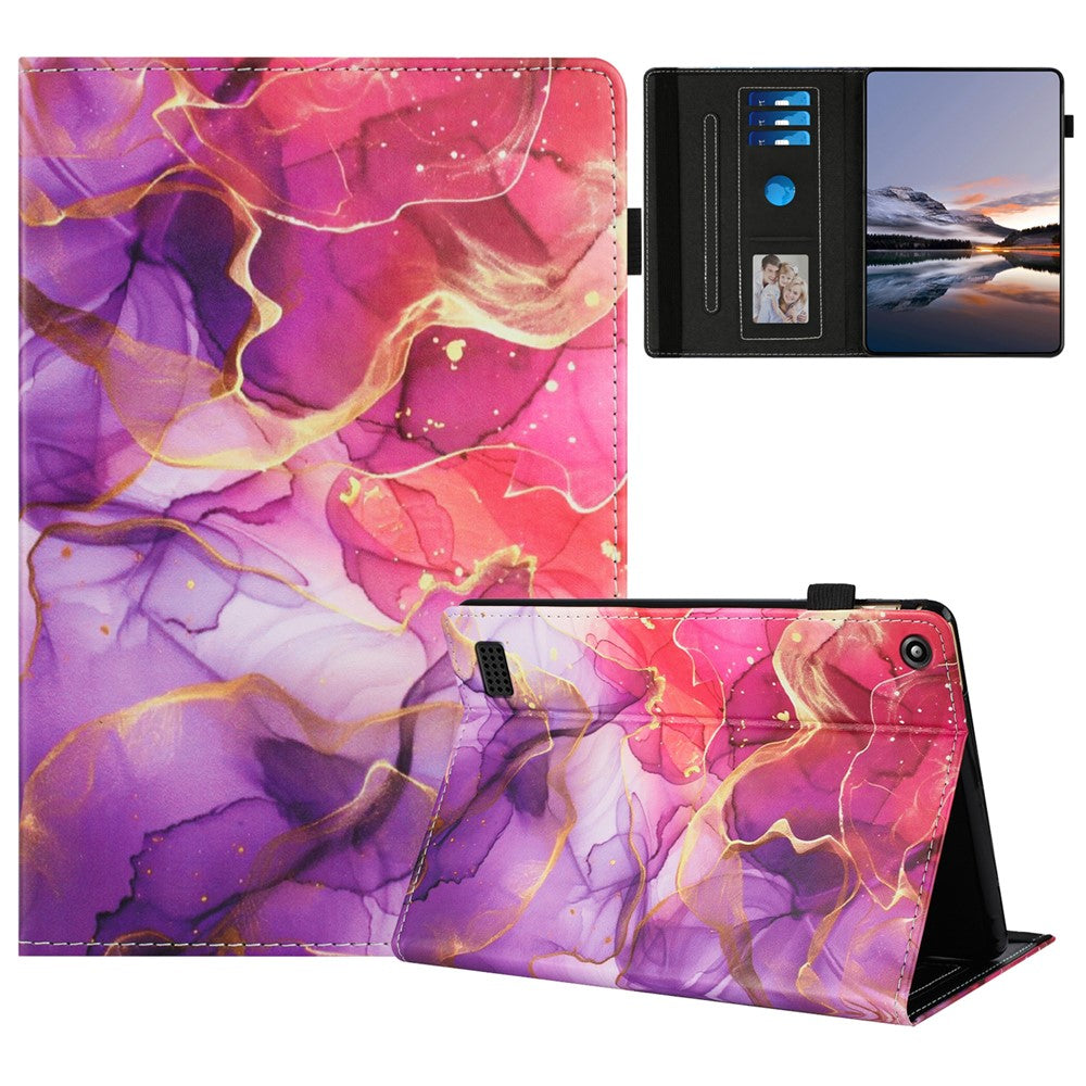 Tablet Case For Amazon Fire 7 (2019) / (2017) / 2015 Pattern Leather Cover Auto Sleep / Wake, Card Holder