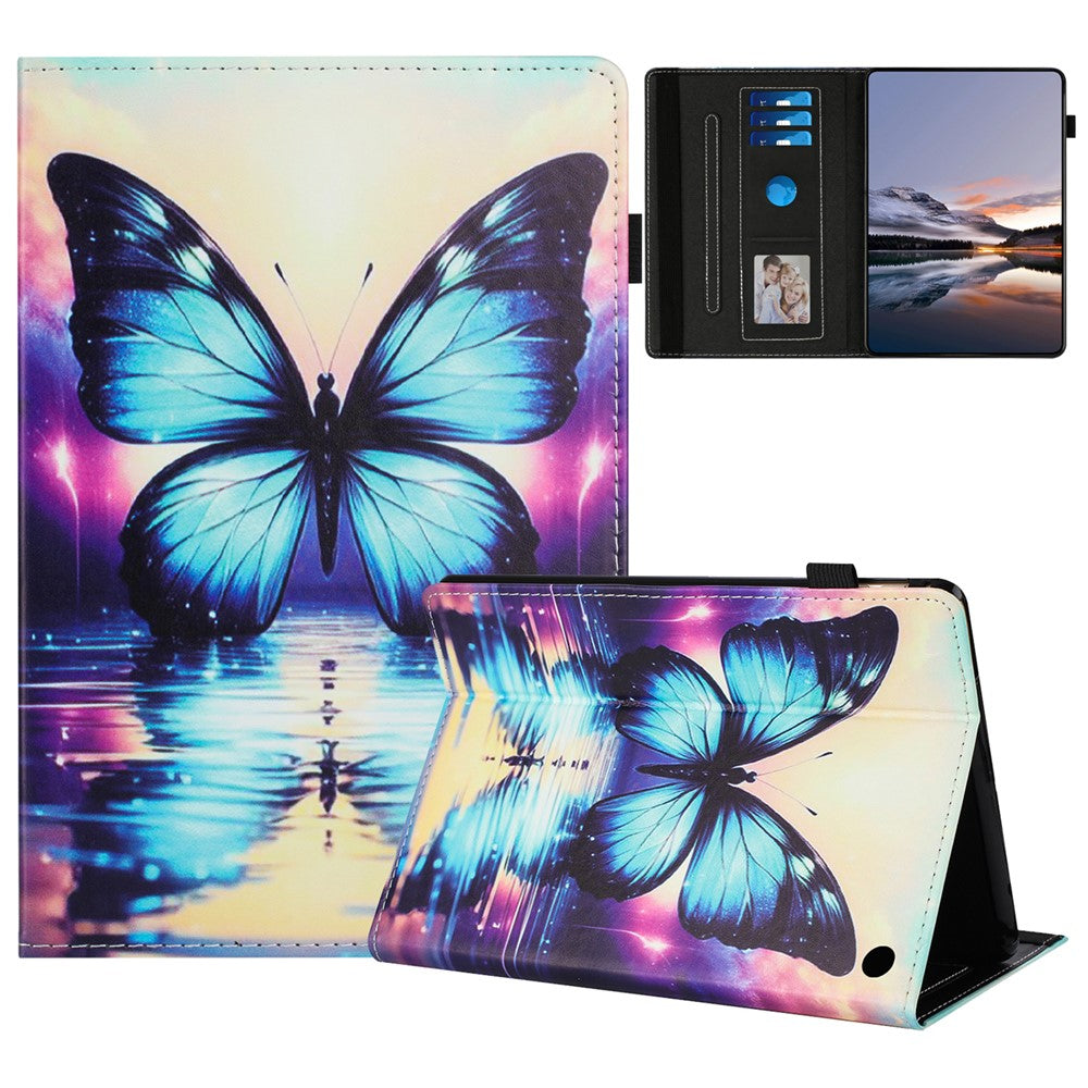 For Amazon Fire 7 (2022) Case Pattern Leather Tablet Cover with Auto Sleep / Wake, Card Holder