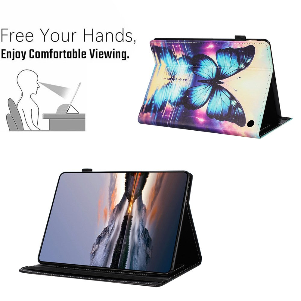 For Amazon Fire 7 (2022) Case Pattern Leather Tablet Cover with Auto Sleep / Wake, Card Holder