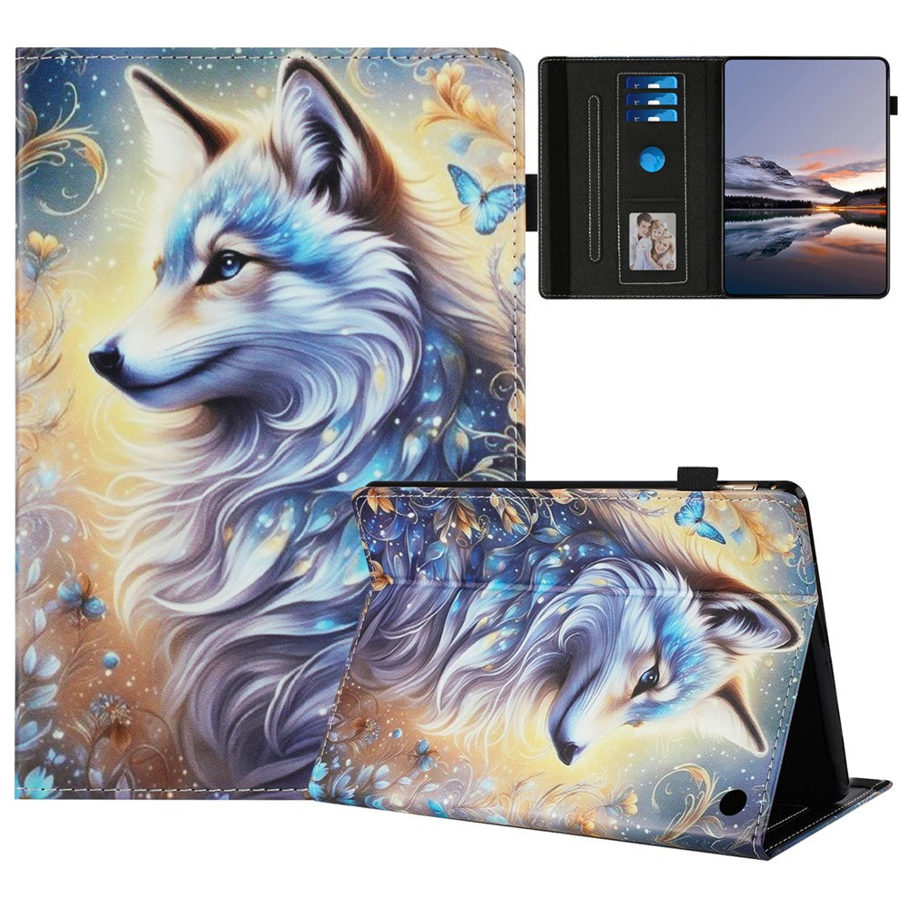 For Amazon Fire 7 (2022) Case Pattern Leather Tablet Cover with Auto Sleep / Wake, Card Holder