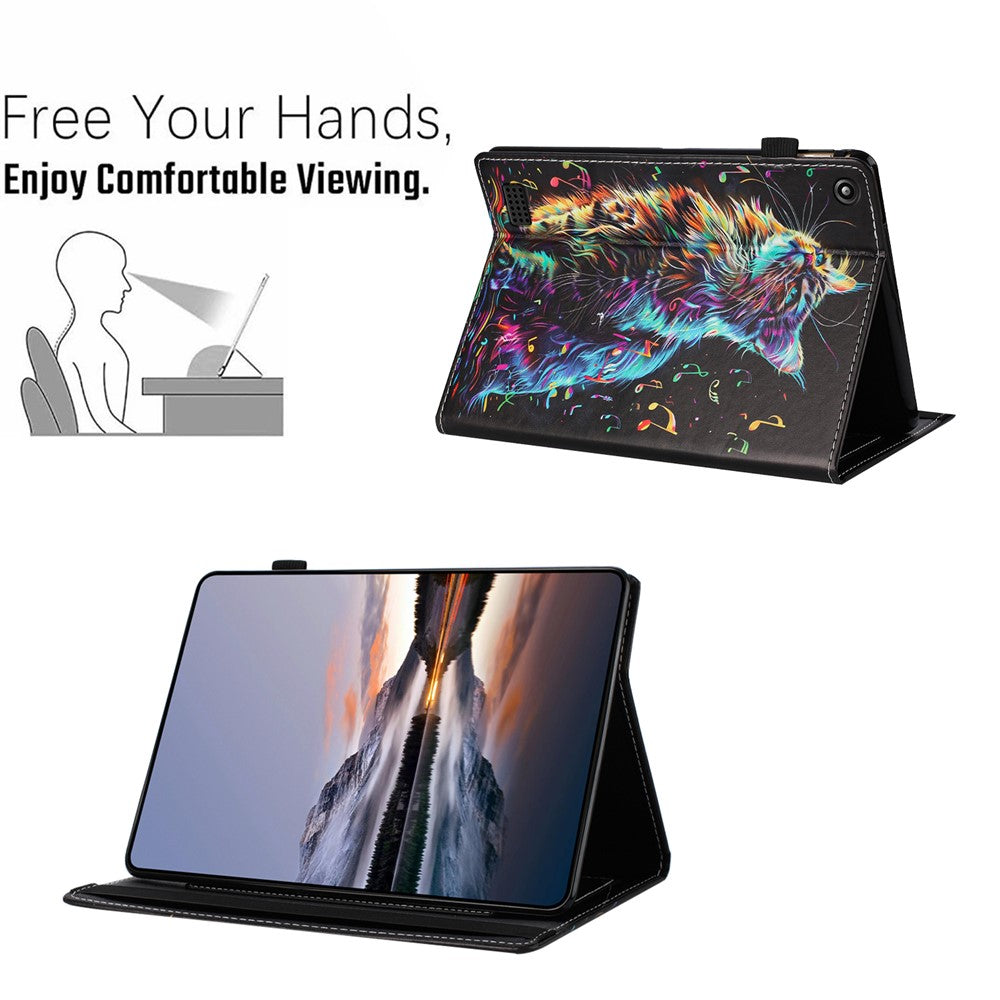 Tablet Case For Amazon Fire HD 8 (2018) / (2017) / (2016) Pattern Leather Cover with Auto Sleep / Wake, Card Holder
