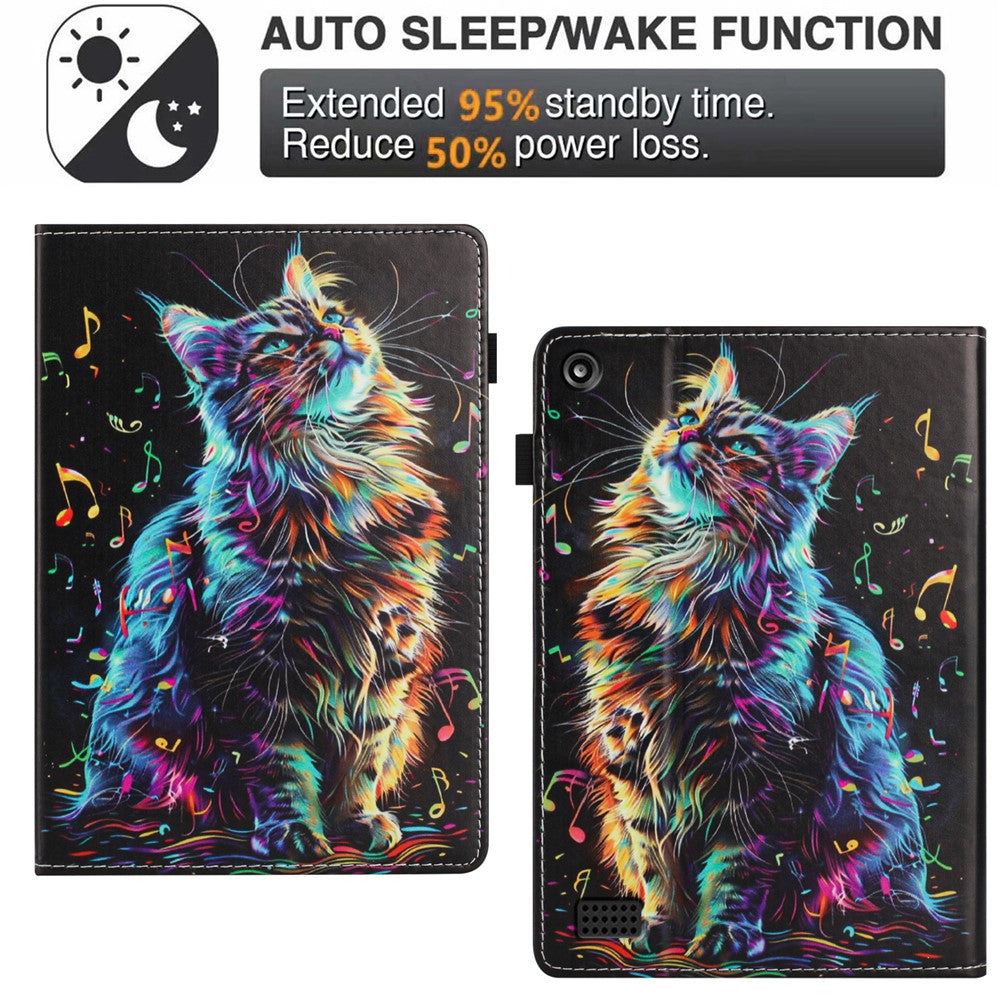 Tablet Case For Amazon Fire HD 8 (2018) / (2017) / (2016) Pattern Leather Cover with Auto Sleep / Wake, Card Holder