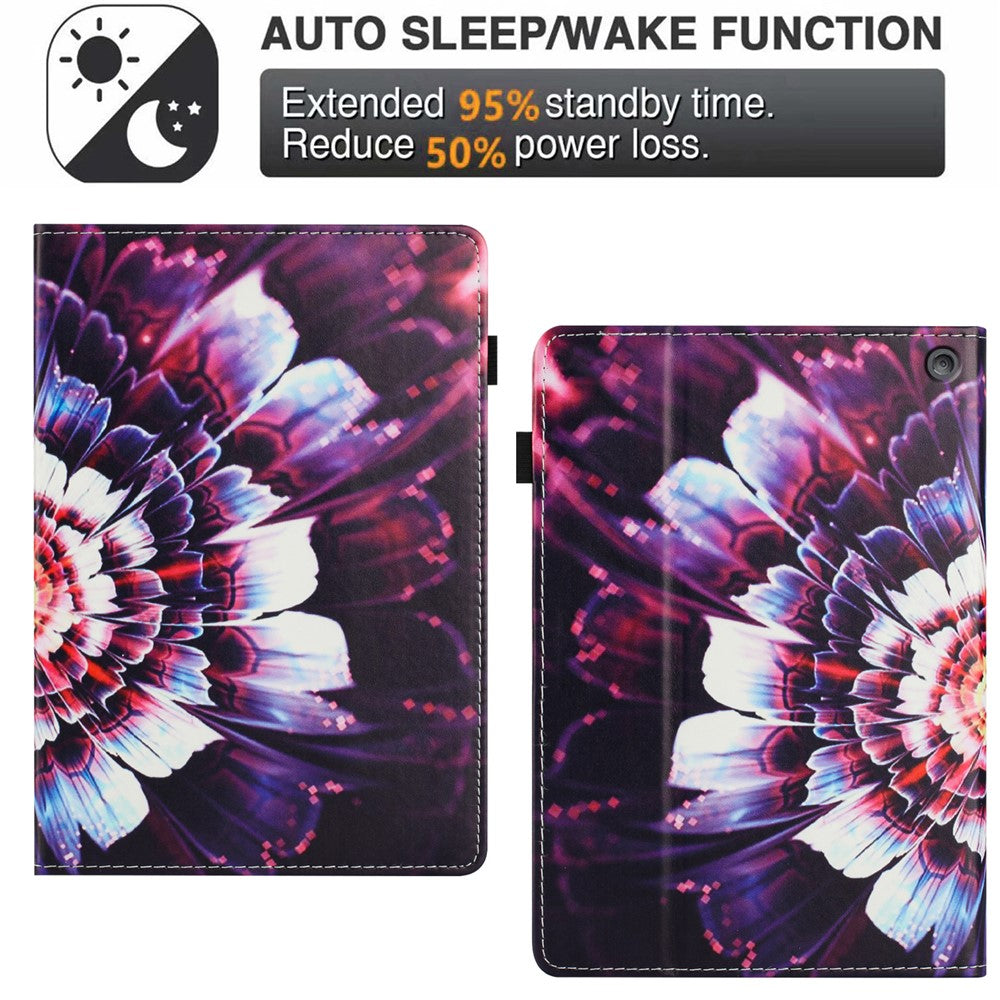 For Amazon Kindle Fire Max 11 2023 Case Pattern Leather Tablet Cover with Auto Sleep / Wake, Card Holder