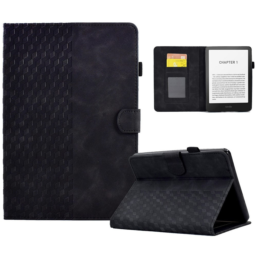 For Amazon Kindle Paperwhite (2024) Case Card Slots Leather Cover Block Pattern