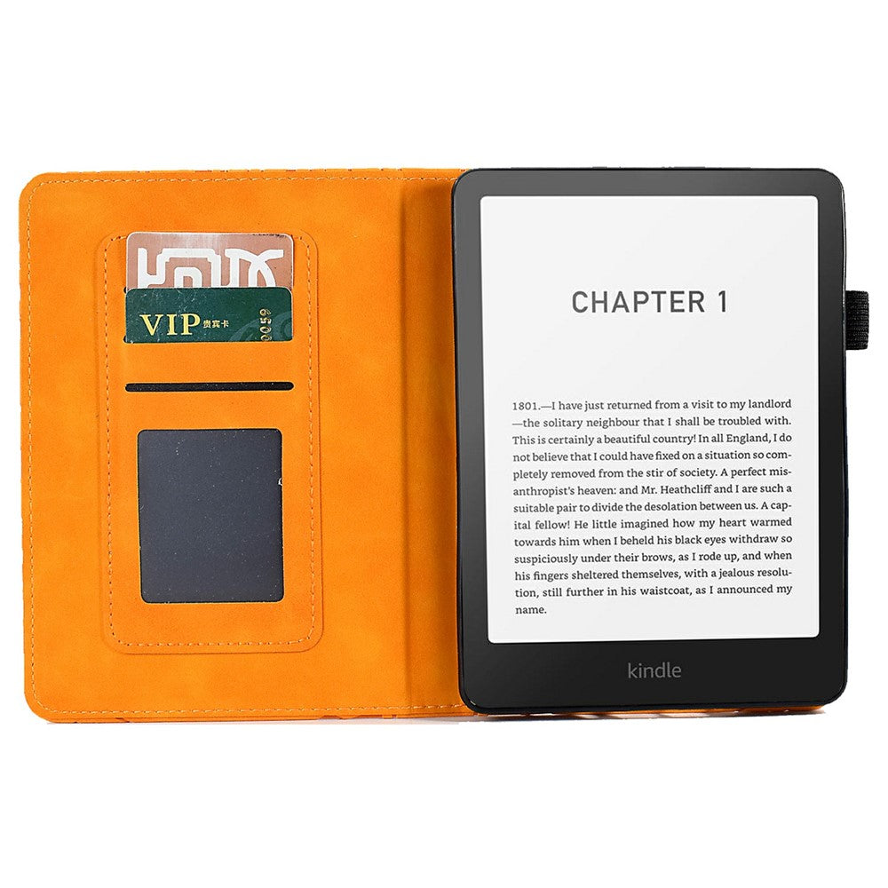 For Amazon Kindle Paperwhite (2024) Leather Case Tree Pattern Card Slots Stand Cover