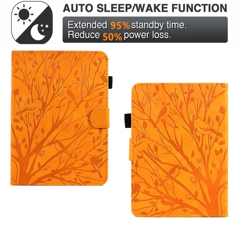For Amazon Kindle Paperwhite (2024) Leather Case Tree Pattern Card Slots Stand Cover