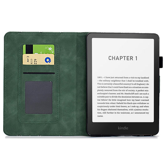 For Amazon Kindle Paperwhite (2024) Case Card Slots Stand Rhombus Auto Wake / Sleep Leather Cover