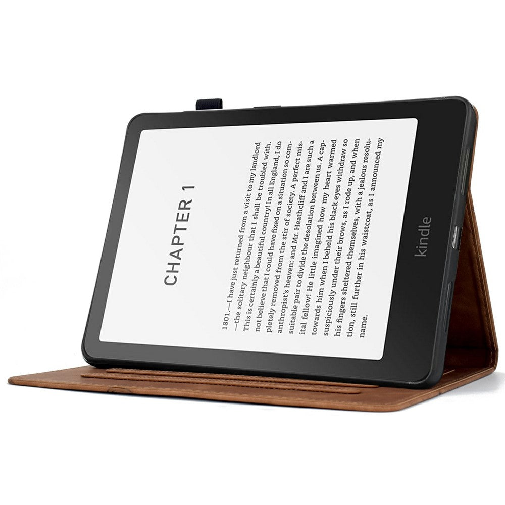For Amazon Kindle Paperwhite (2024) Case Flower Bird Imprinted Card Holder Leather E-Reader Cover