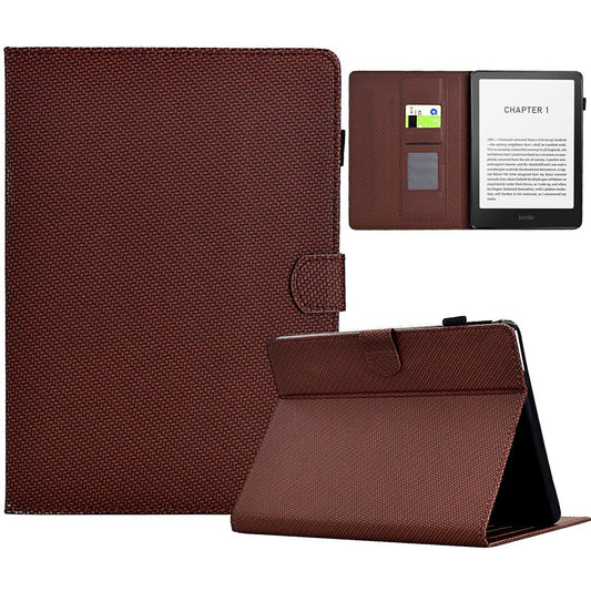 For Amazon Kindle Paperwhite (2024) Case Carbon Fiber Texture PU Leather Cover Stand View