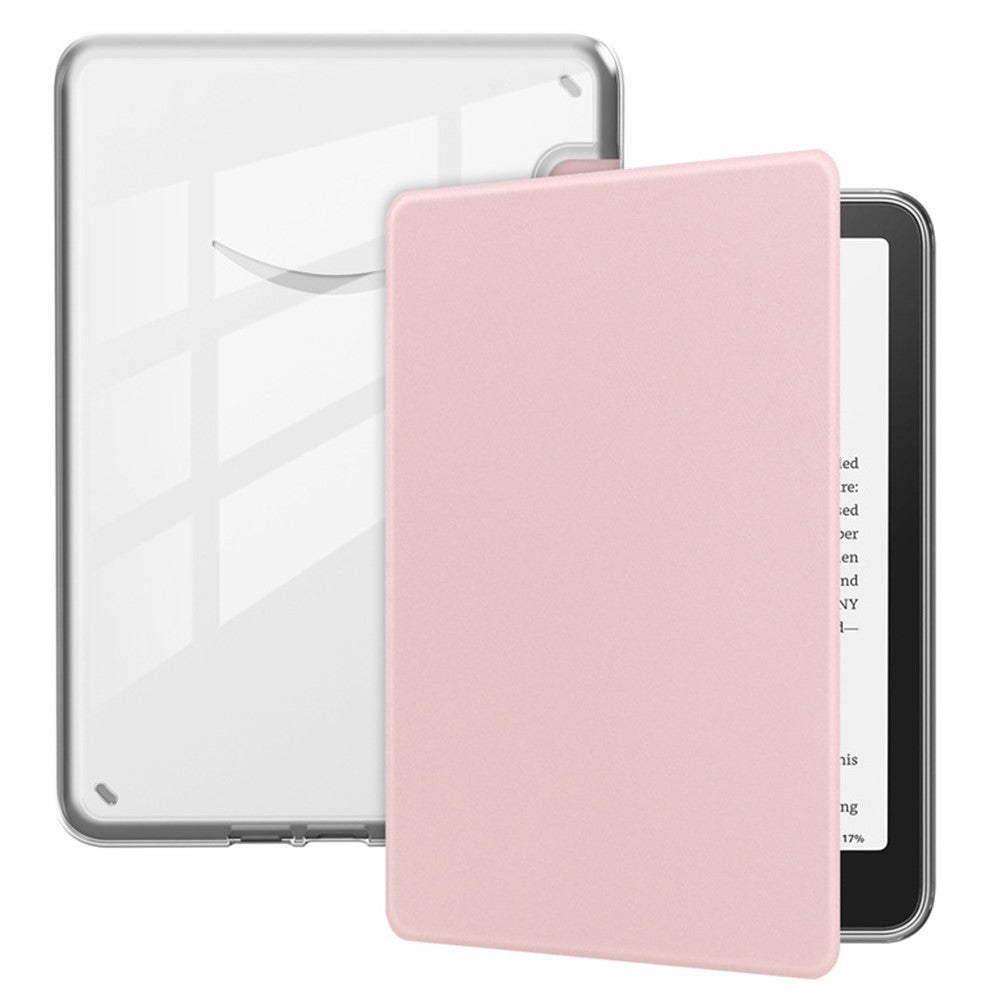For Amazon Kindle Paperwhite (2024) / Kindle Colorsoft Case Anti Drop PU Leather + TPU + Acrylic Clear Protective Cover