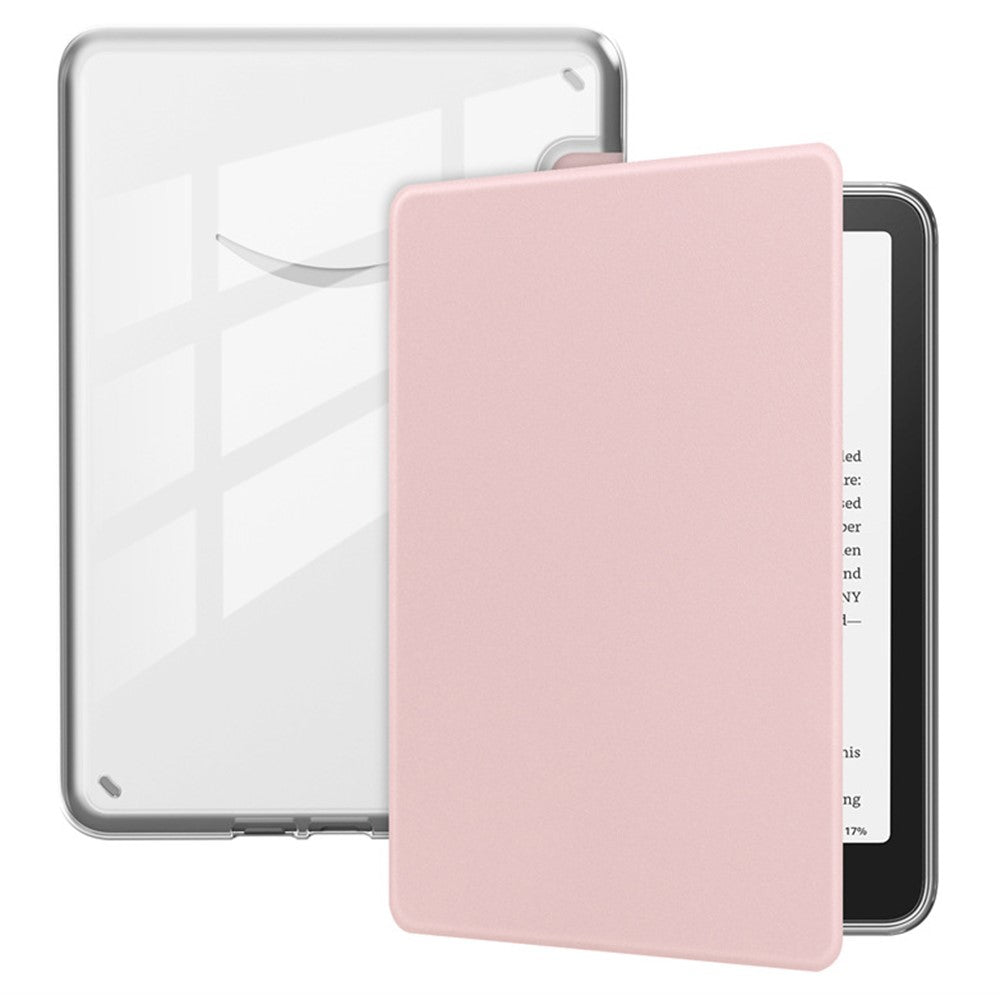 For Amazon Kindle 6" (2024) / (2022) Case Anti Drop PU Leather + TPU + Acrylic Clear Protective Cover