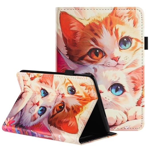 For Amazon Kindle Paperwhite 6 (2024) Tablet Case Litchi Texture Pattern Printing Leather Cover Auto Sleep  /  Wake with Card Holder