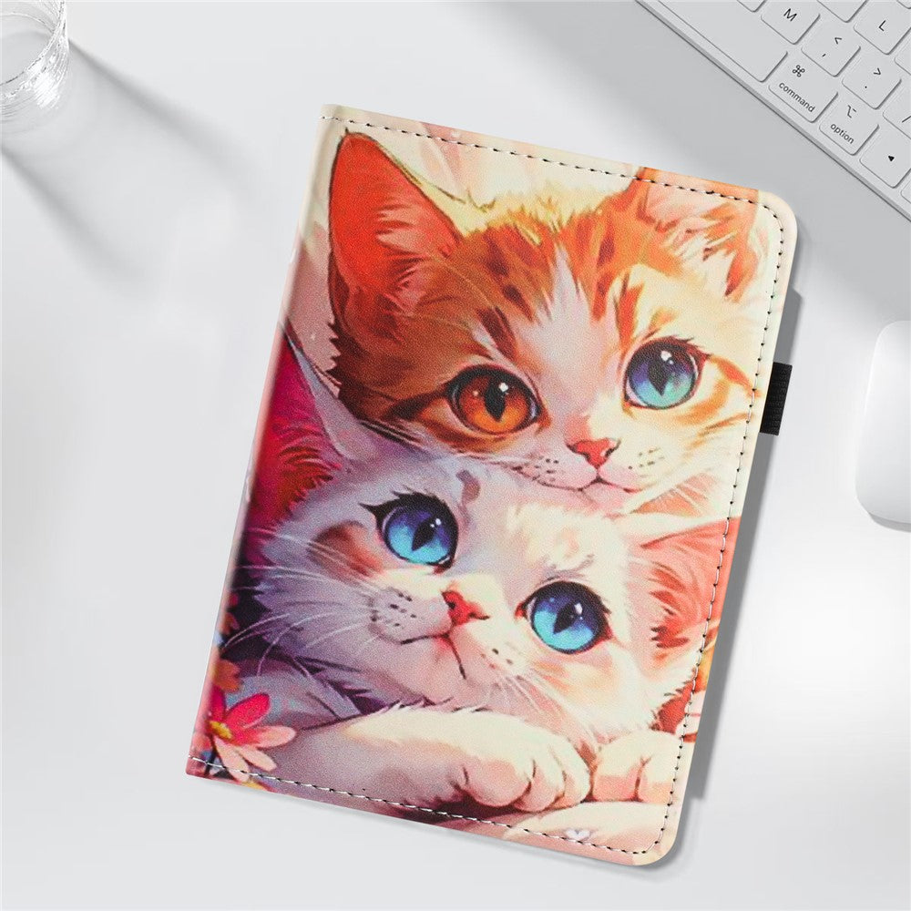 For Amazon Kindle Paperwhite 6 (2024) Tablet Case Litchi Texture Pattern Printing Leather Cover Auto Sleep  /  Wake with Card Holder