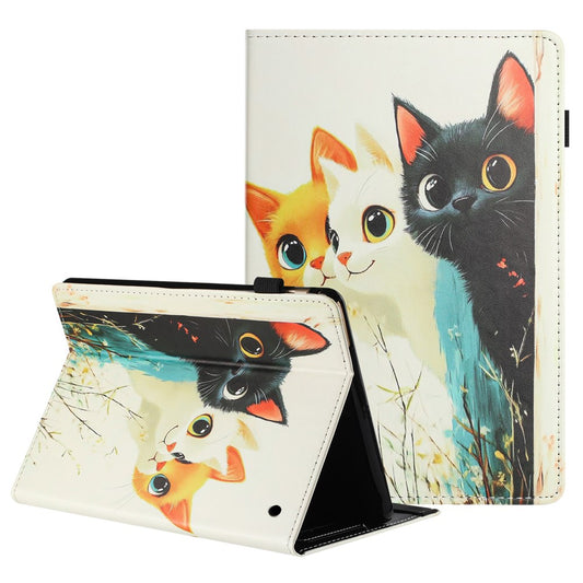 For Amazon Kindle Fire Max 11 2023 Tablet Case Litchi Texture Pattern Printing Leather Cover Auto Sleep  /  Wake with Card Holder