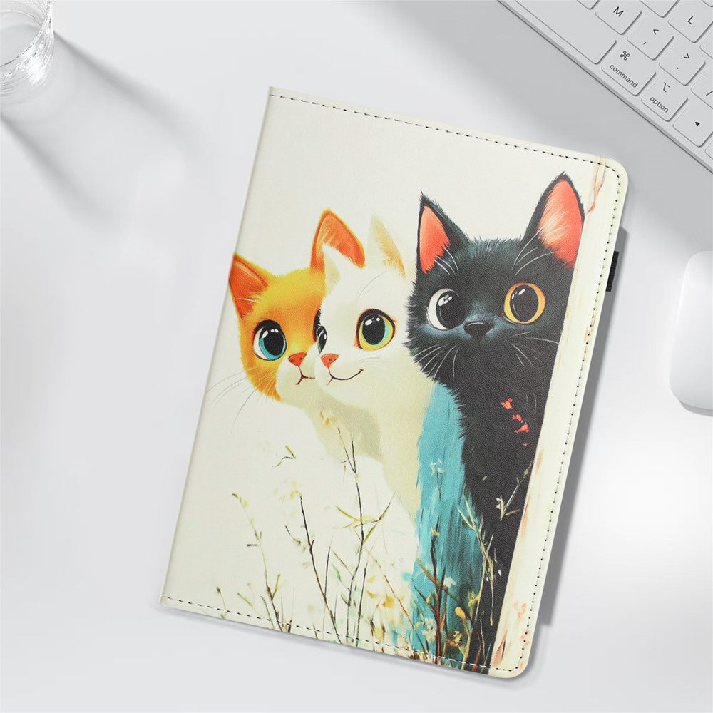 For Amazon Kindle Fire Max 11 2023 Tablet Case Litchi Texture Pattern Printing Leather Cover Auto Sleep  /  Wake with Card Holder