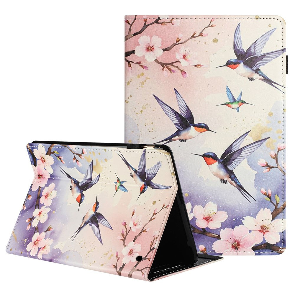 For Amazon Kindle Fire Max 11 2023 Tablet Case Litchi Texture Pattern Printing Leather Cover Auto Sleep  /  Wake with Card Holder