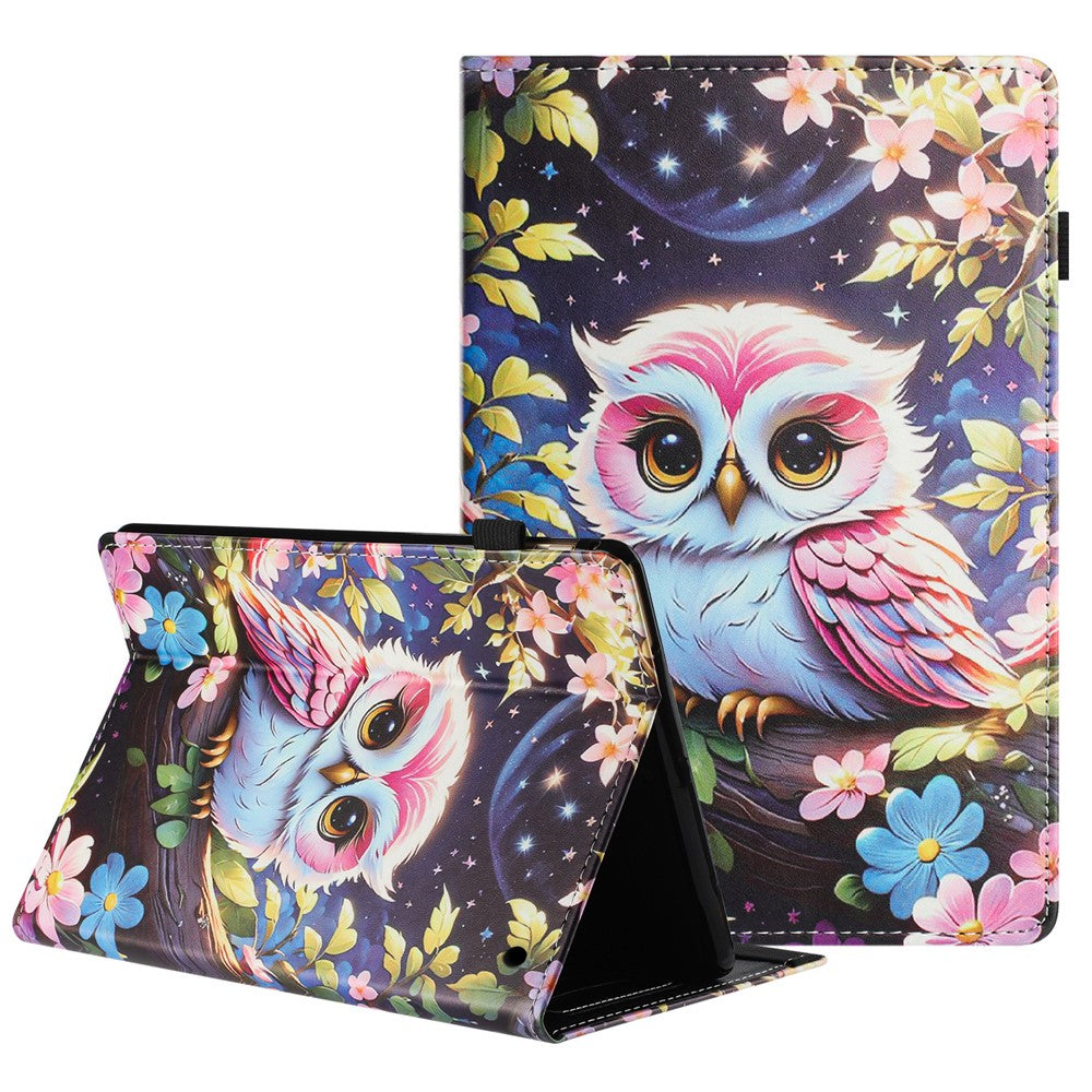 For Amazon Kindle Fire Max 11 2023 Tablet Case Litchi Texture Pattern Printing Leather Cover Auto Sleep  /  Wake with Card Holder