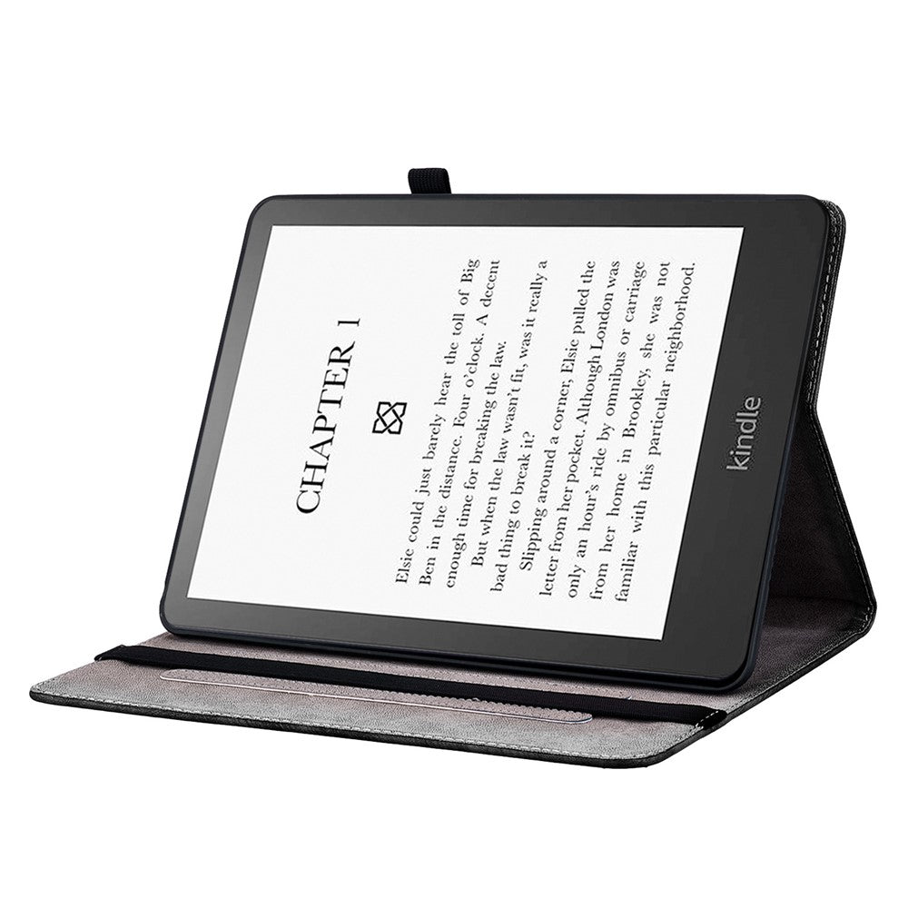 For Amazon Kindle Paperwhite (2024) / Kindle Colorsoft Leather Case Pattern Printed Stand Tablet Cover with Card Slots