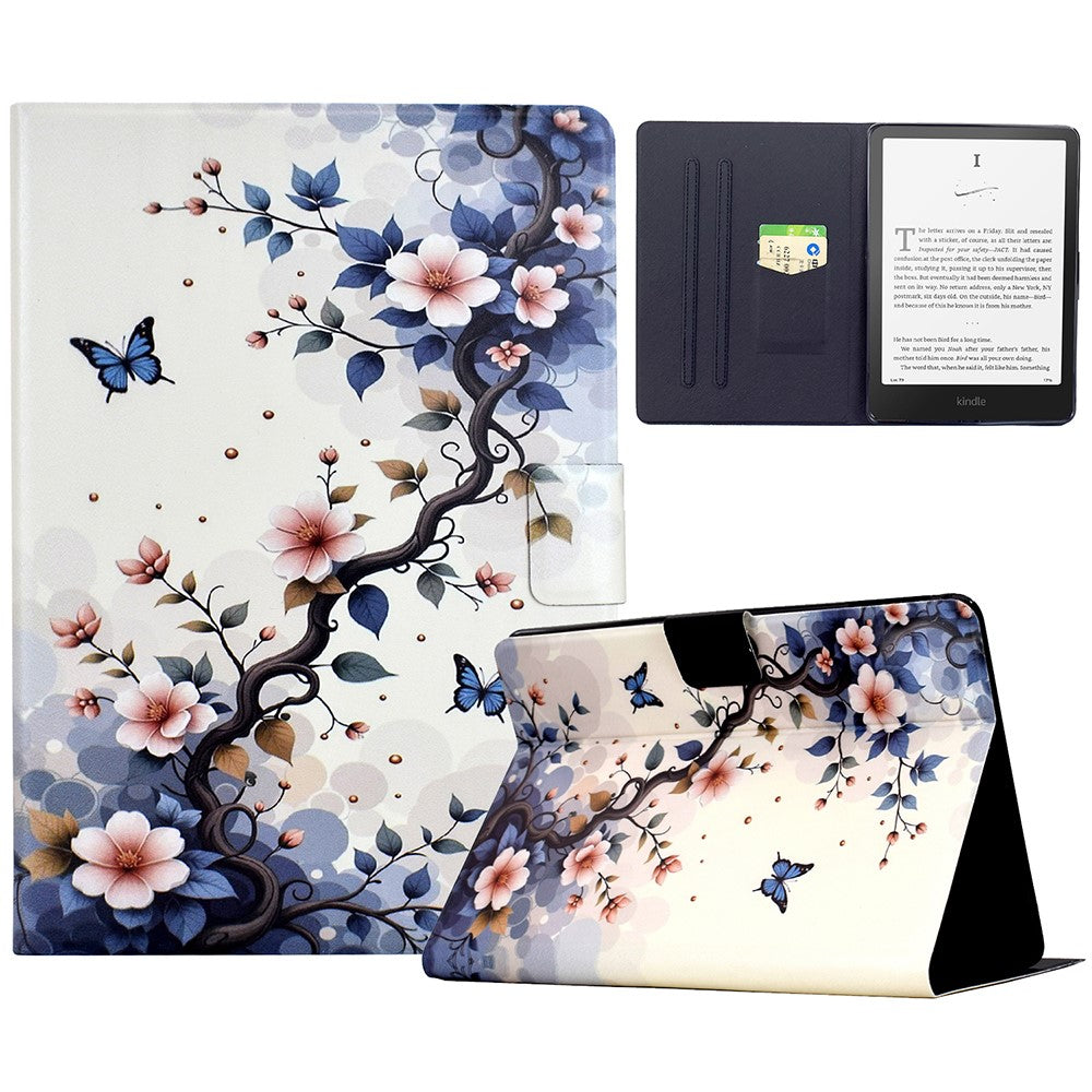 For Amazon Kindle Paperwhite 6 (2024) Stand Case Pattern Printing Tablet Leather Cover with Auto Wake / Sleep