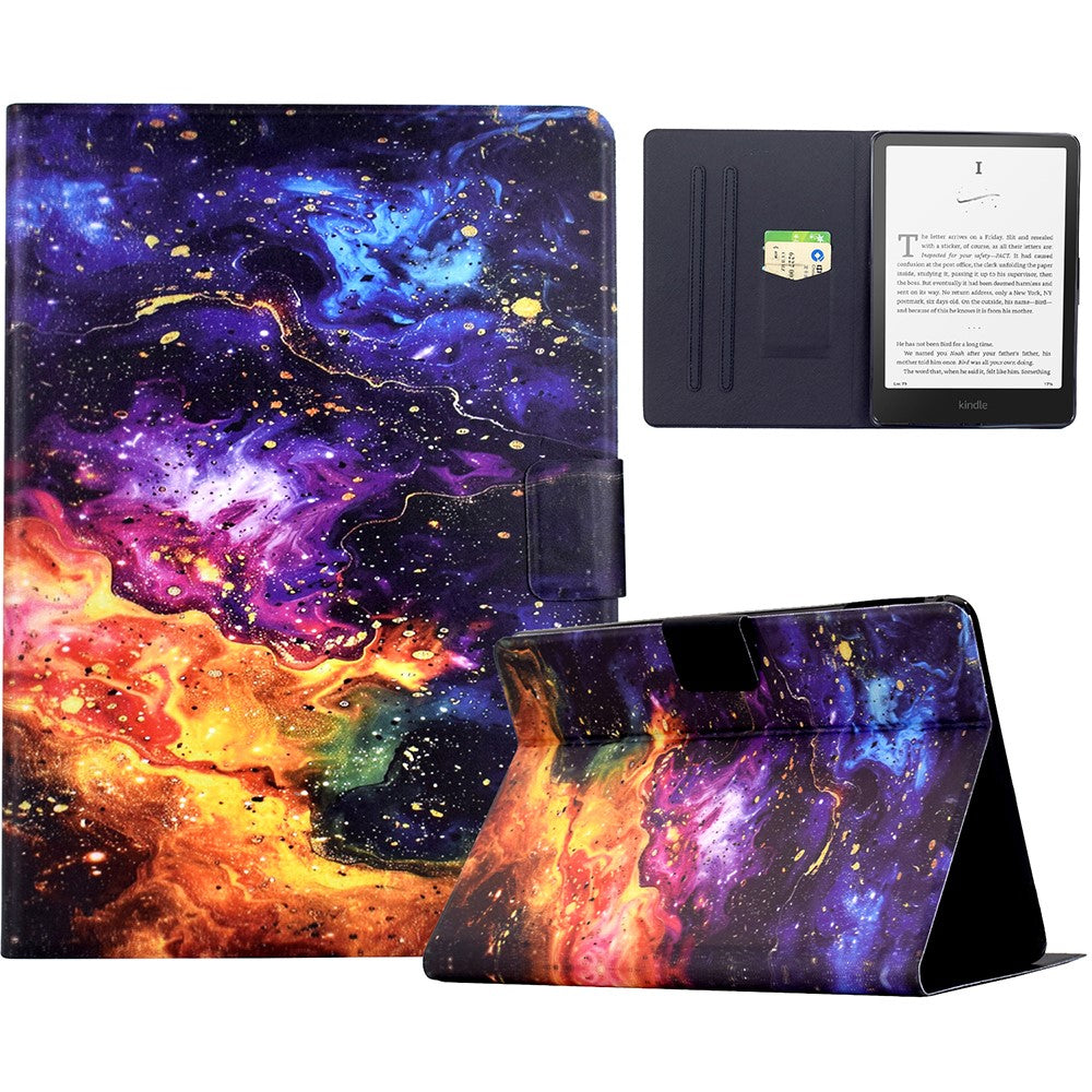 For Amazon Kindle 11th (2024) / 6" (2022) Stand Case Pattern Printing Tablet Leather Cover