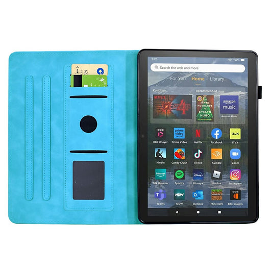 For Amazon Fire 7 (2022) Case Mandala Imprinted Leather Tablet Cover with Card Slots