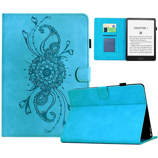 Leather Case For Amazon Kindle Paperwhite 4 (2018) / 3 (2015) / 2 (2015) / Paperwhite (2015) Mandala Imprinted Tablet Cover with Card Slots