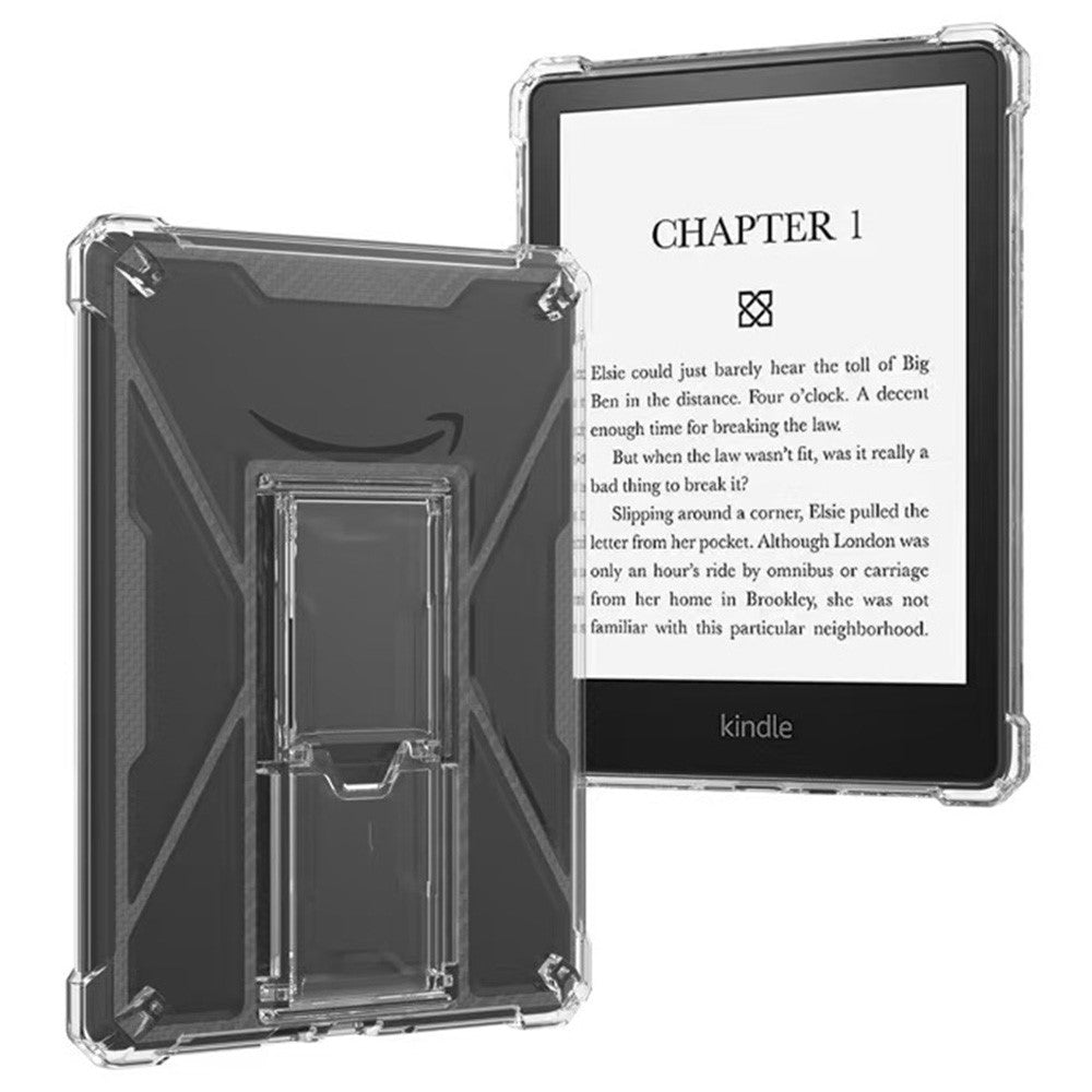 For Amazon Kindle Paperwhite 5 (2021) Clear Case Kickstand Shockproof TPU + PC Tablet Cover with Pen Slot