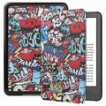 For Amazon Kindle 6 inch (2024) / (2022) PU Leather + PC Protective Case Pattern Printing Auto Sleep / Wake E-Reader Cover