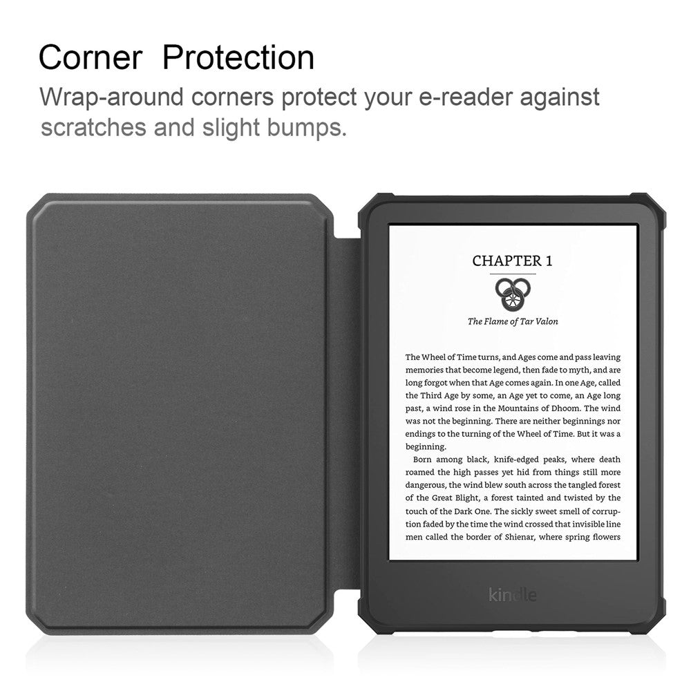For Amazon Kindle 6 inch (2024) / (2022) PU Leather + TPU Case Full Protection E-Reader Cover with Auto Sleep / Wake