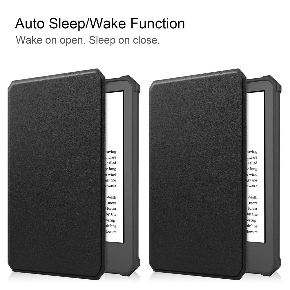 For Amazon Kindle 6 inch (2024) / (2022) PU Leather + TPU Case Full Protection E-Reader Cover with Auto Sleep / Wake