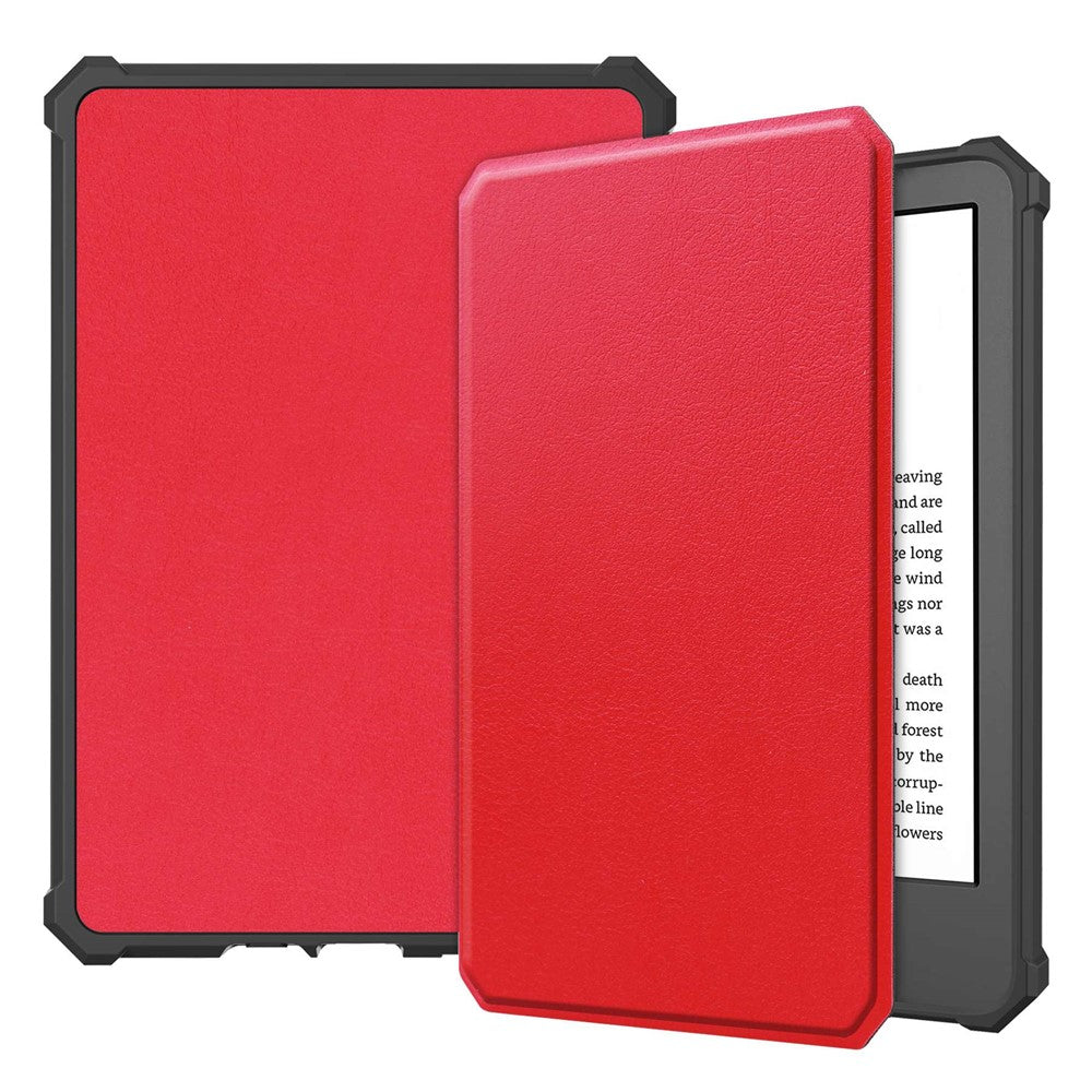 For Amazon Kindle 6 inch (2024) / (2022) PU Leather + TPU Case Full Protection E-Reader Cover with Auto Sleep / Wake