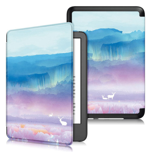 For Amazon Kindle Youth Edition 2022 Pattern Printing Tablet Case PU Leather Auto Sleep / Wake Smart Shockproof Protective Cover