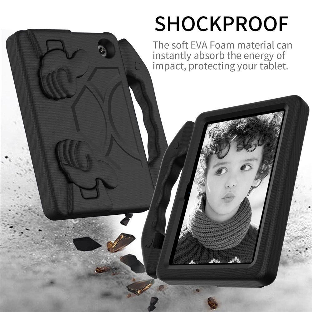 For Amazon Fire 7 (2022) Foldable Thumb Kickstand EVA Tablet Case Drop-proof Cover with Handle