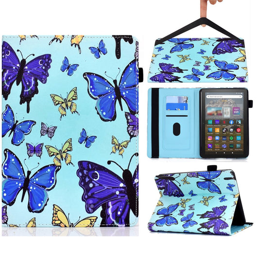 For Amazon Kindle Youth Edition 2022 PU Leather Book Style Flip Tablet Case Pattern Printing Card Holder Shockproof Cover with Elastic Band