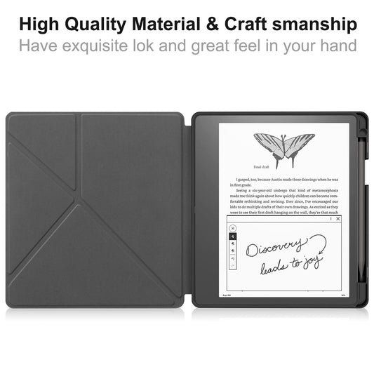 For Amazon Kindle Scribe Origami Stand PU Leather+TPU E-book Reader Case Shockproof E-Reader Cover with Auto Wake / Sleep