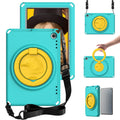 For Amazon Fire HD 8 (2022) / (2020) Shockproof EVA Case with Shoulder Strap, Waterproof Screen Protector