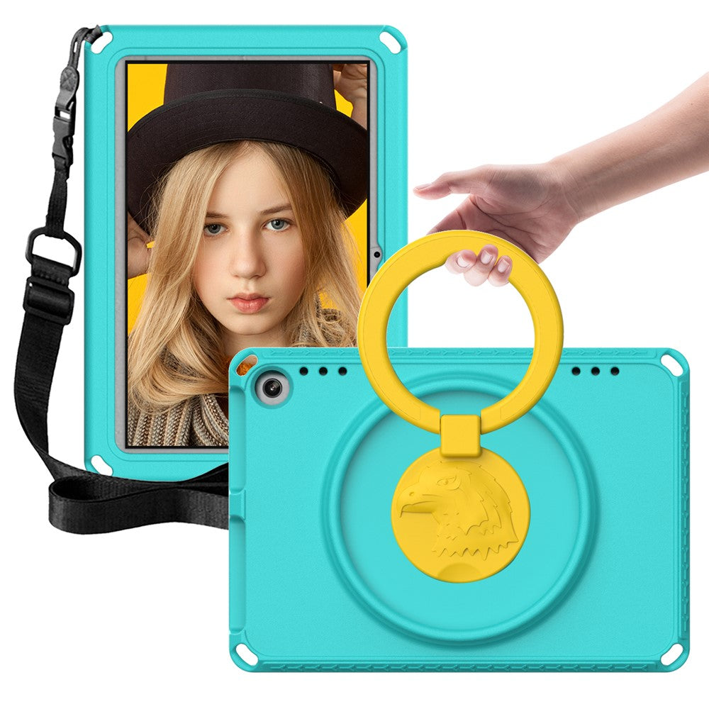 For Amazon Fire HD 8 (2022) / (2020) Shockproof EVA Case with Shoulder Strap, Waterproof Screen Protector