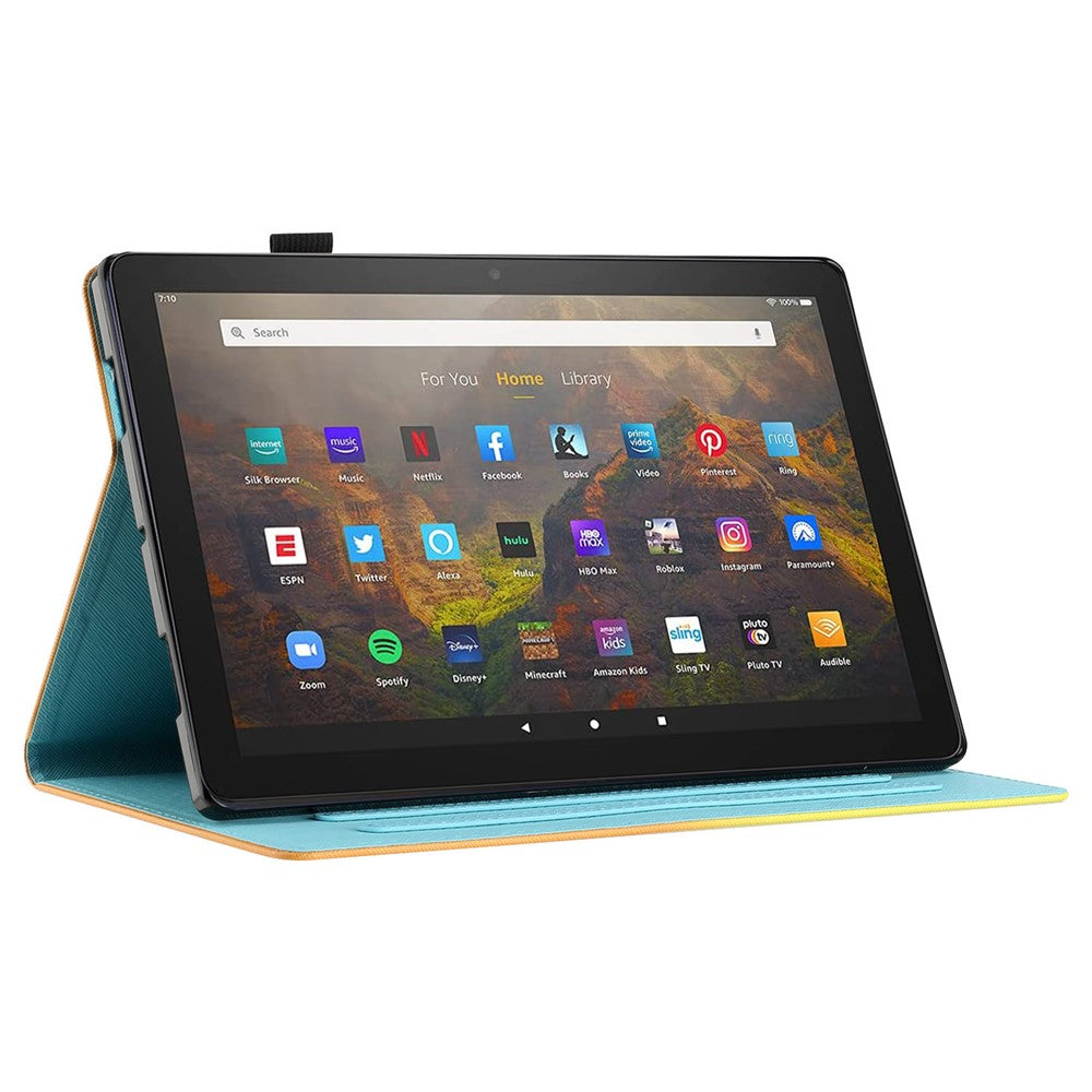 For Amazon Fire HD 10 (2021) / HD 10 Plus (2021) Protective Case Tablet PU Leather Stitch Cover with Card Holder