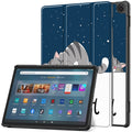 For Amazon Fire Max 11 Auto Wake / Sleep PU Leather Tablet Case Tri-fold Stand Pattern Printed Cover