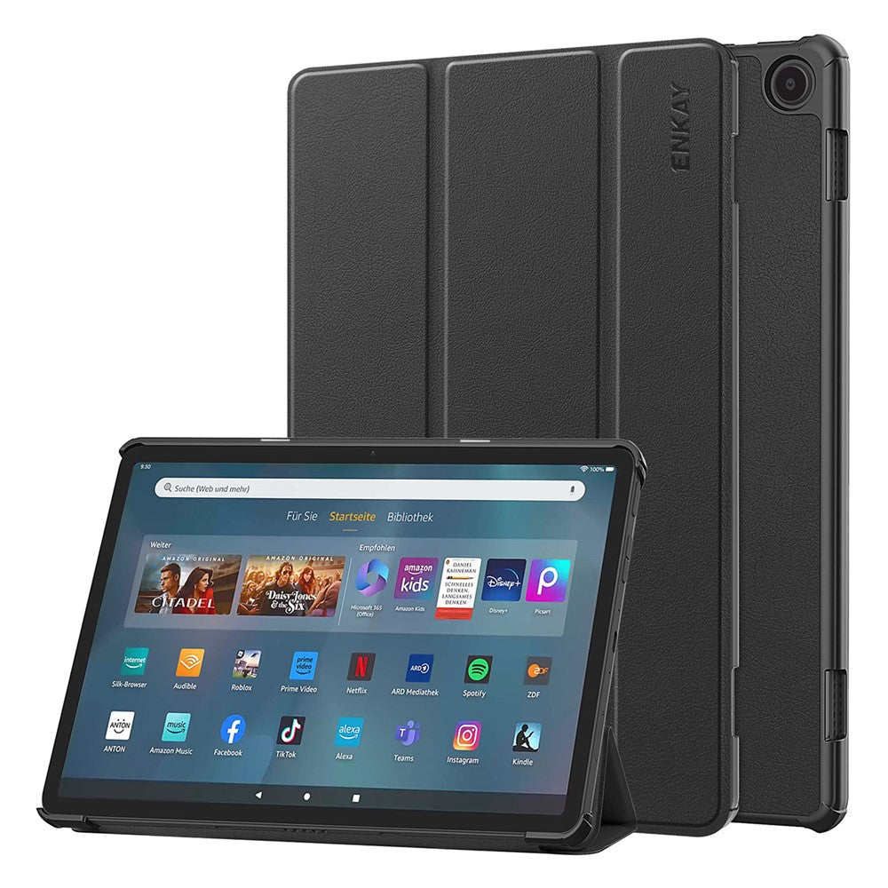 ENKAY HAT PRINCE For Amazon Fire Max 11 Trifold Stand Tablet Case Auto Wake / Sleep PU Leather+PC Cover