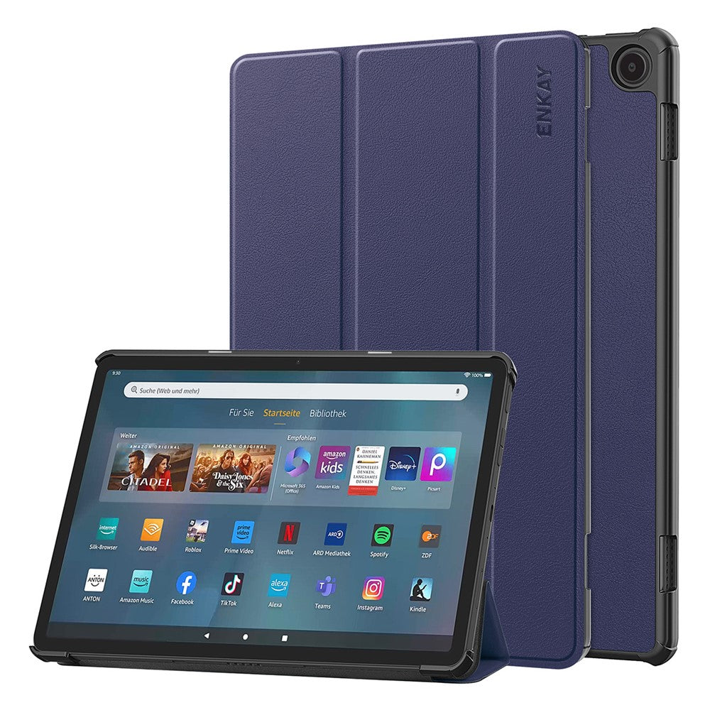 ENKAY HAT PRINCE For Amazon Fire Max 11 Trifold Stand Tablet Case Auto Wake / Sleep PU Leather+PC Cover